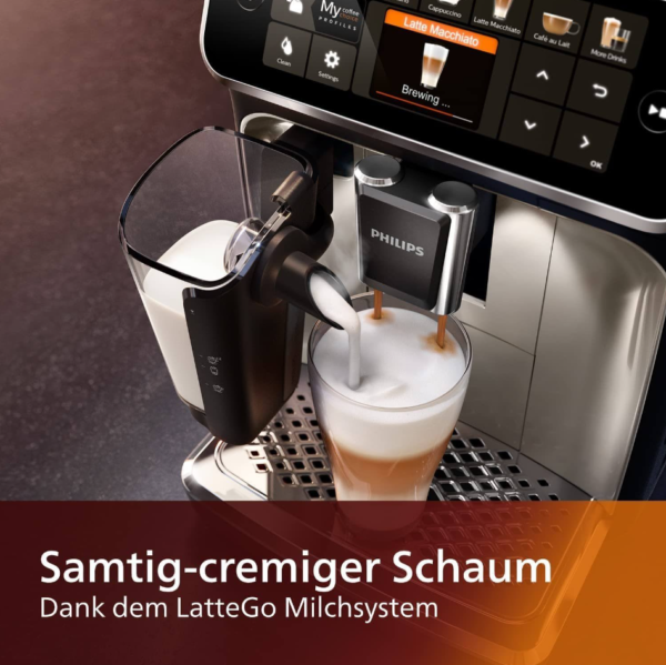 Philips Kaffeevollautomat Series 5400 Kaffeevollautomat LatteGo Milchaufschäumer Display – Bild 3