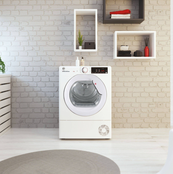 Kondenstrockner 8kg Wi-Fi und Bluetooth Bedienung Woolmark Hoover HLE C8TG-S – Bild 2